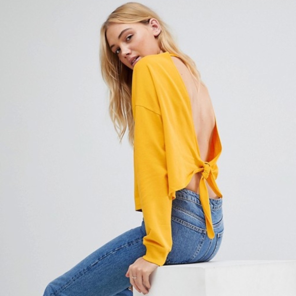 ASOS TALL Sweatshirt With Open Knot Back
